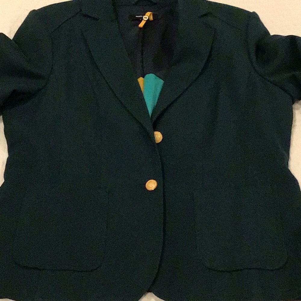 Elegant Teal Blazer with Gold Accents